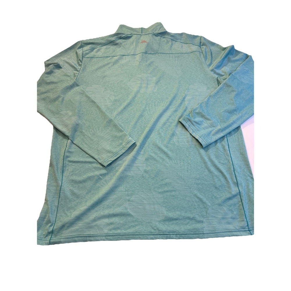 Tommy Bahama Sea Glass Green Island Zone Palm Coast Quarter Zip LightwtMen's XLT - Picture 8 of 9